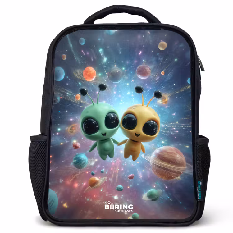 Kinderrucksack - Schwarz - Fröhliche außerirdische Freunde — 1