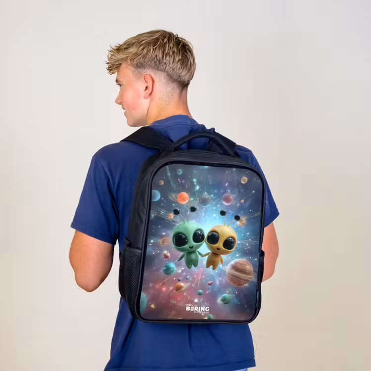 Kinderrucksack - Schwarz - Fröhliche außerirdische Freunde — 3