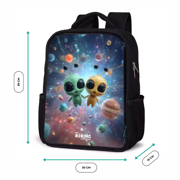 Kinderrucksack - Schwarz - Fröhliche außerirdische Freunde — 6
