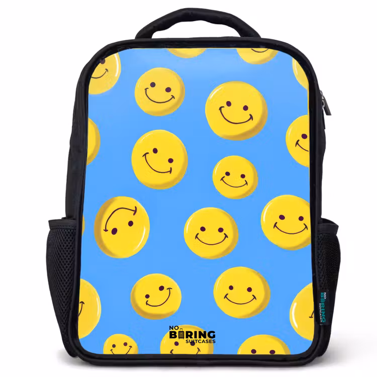 Kinderrucksack - Schwarz - Fröhlicher Smiley-Regen — 1