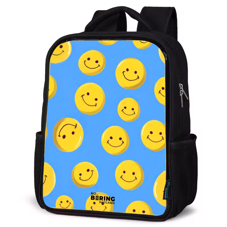 Kinderrucksack - Schwarz - Fröhlicher Smiley-Regen — 4