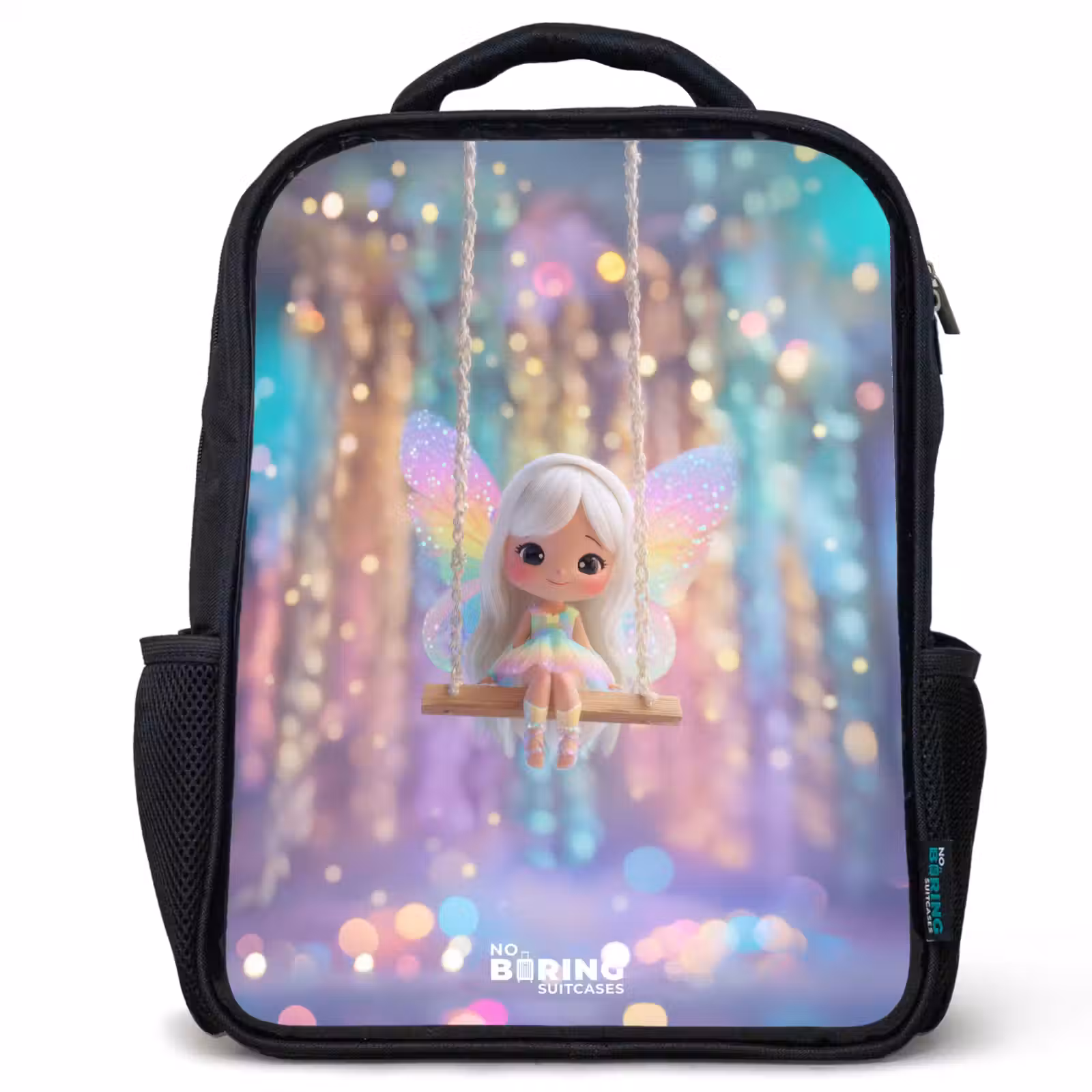 Kinderrucksack - Schwarz - Fee - Elf - Regenbogen — 1
