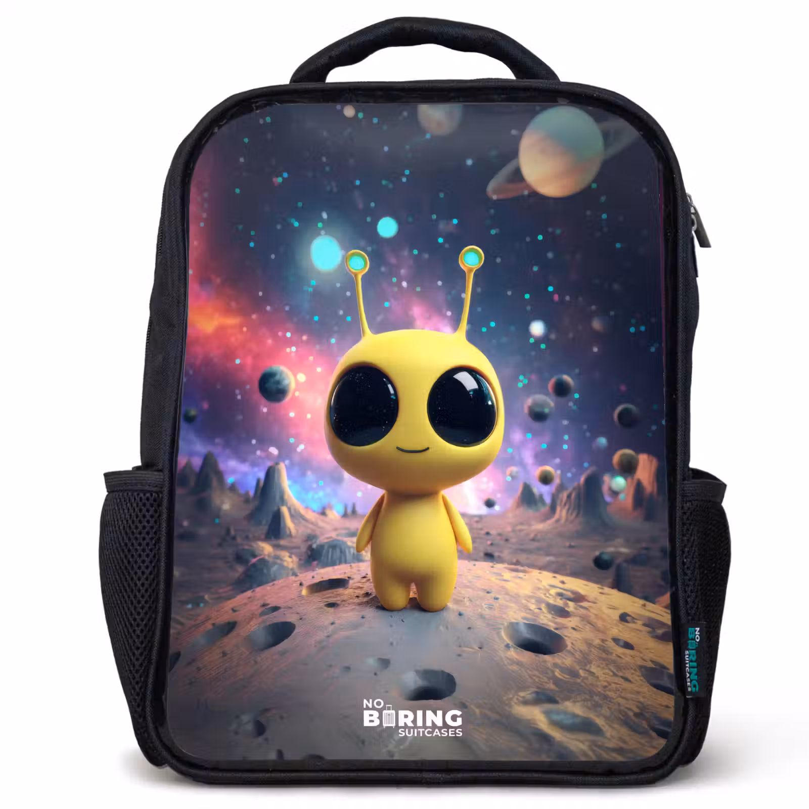 Kinderrucksack - Schwarz - Fröhlicher kleiner Außerirdischer — 1