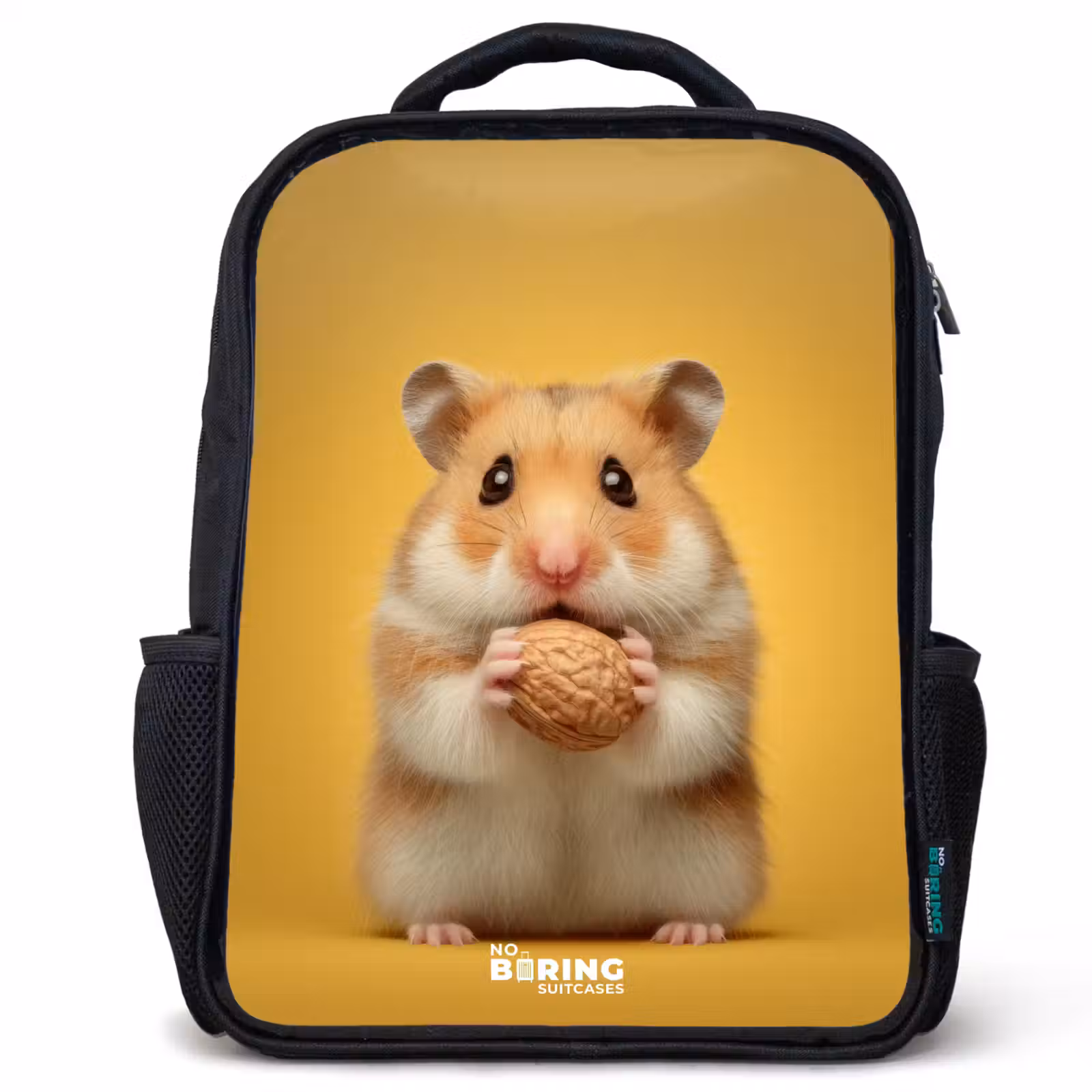 Kinderrucksack - Schwarz - Hamster - Walnuss - Tier — 1