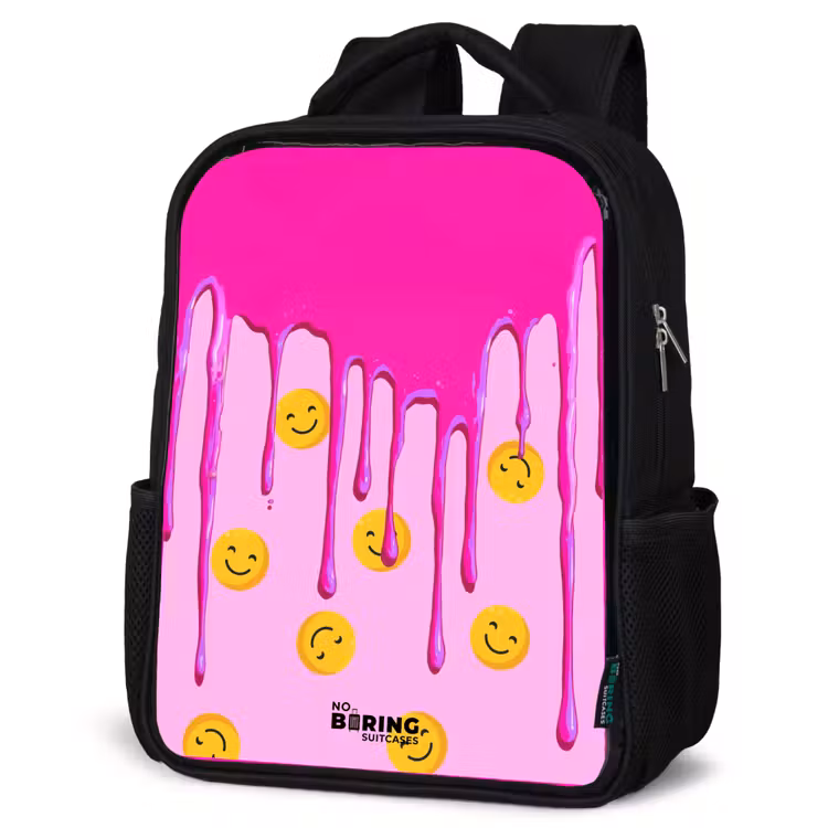 Kinderrucksack - Schwarz - Farbe - Smiley - Rosa — 4