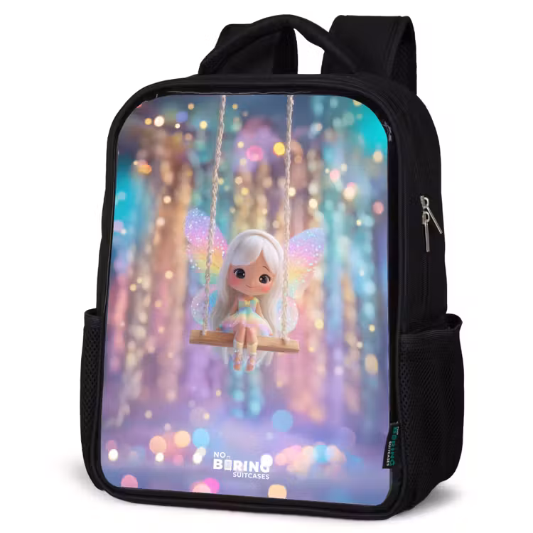 Kinderrucksack - Schwarz - Fee - Elf - Regenbogen — 4