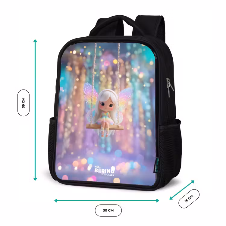 Kinderrucksack - Schwarz - Fee - Elf - Regenbogen — 6
