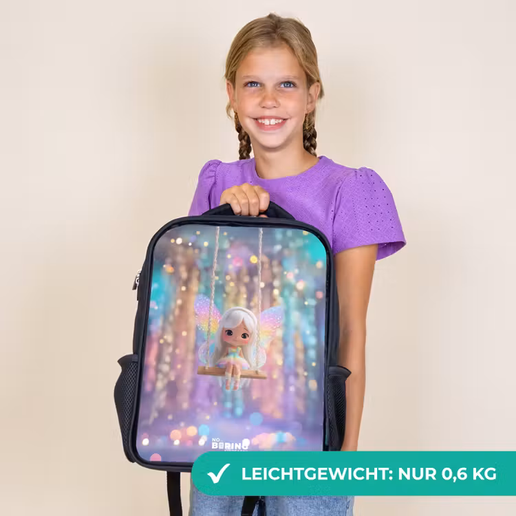 Kinderrucksack - Schwarz - Fee - Elf - Regenbogen — 7