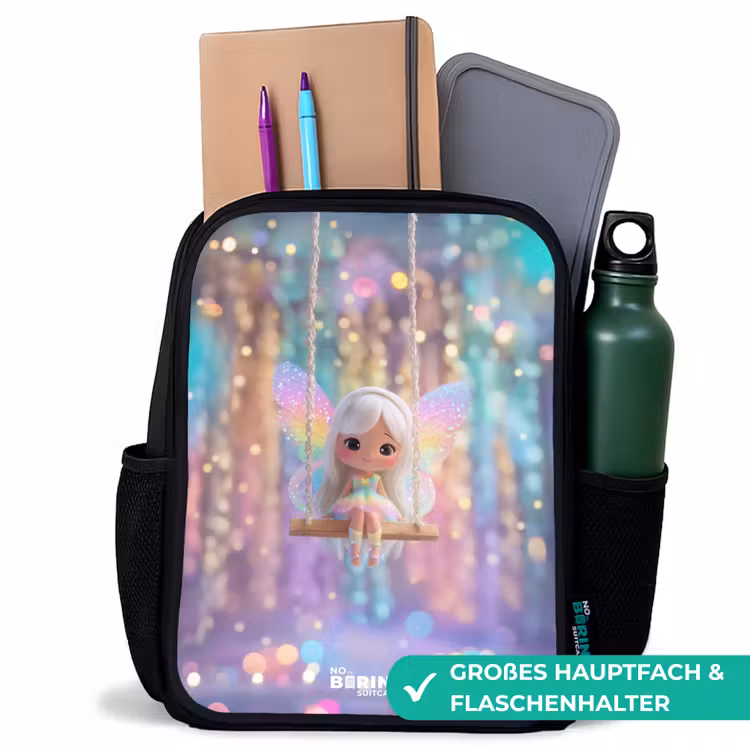 Kinderrucksack - Schwarz - Fee - Elf - Regenbogen — 8