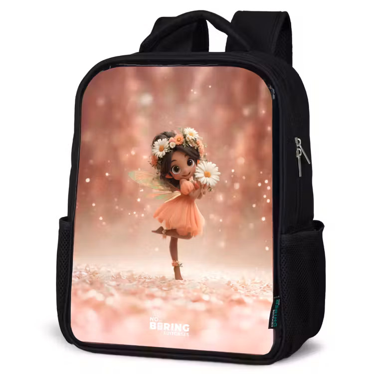 Kinderrucksack - Schwarz - Fee mit Gänseblümchen — 4