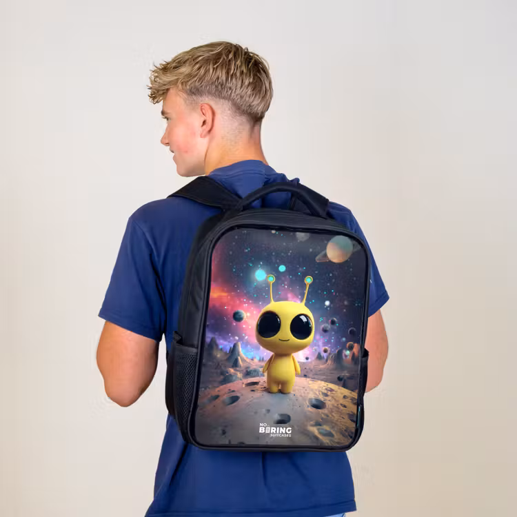 Kinderrucksack - Schwarz - Fröhlicher kleiner Außerirdischer — 3