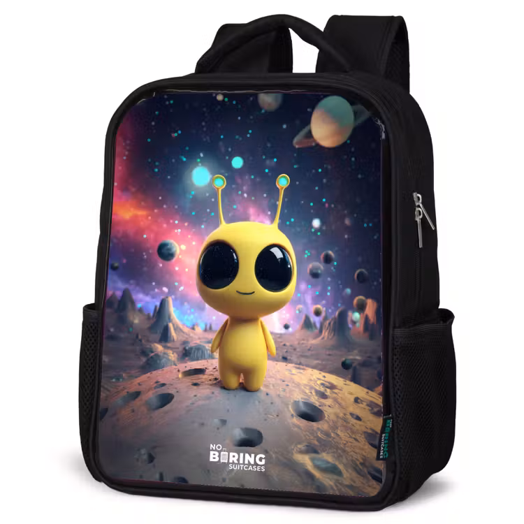 Kinderrucksack - Schwarz - Fröhlicher kleiner Außerirdischer — 4