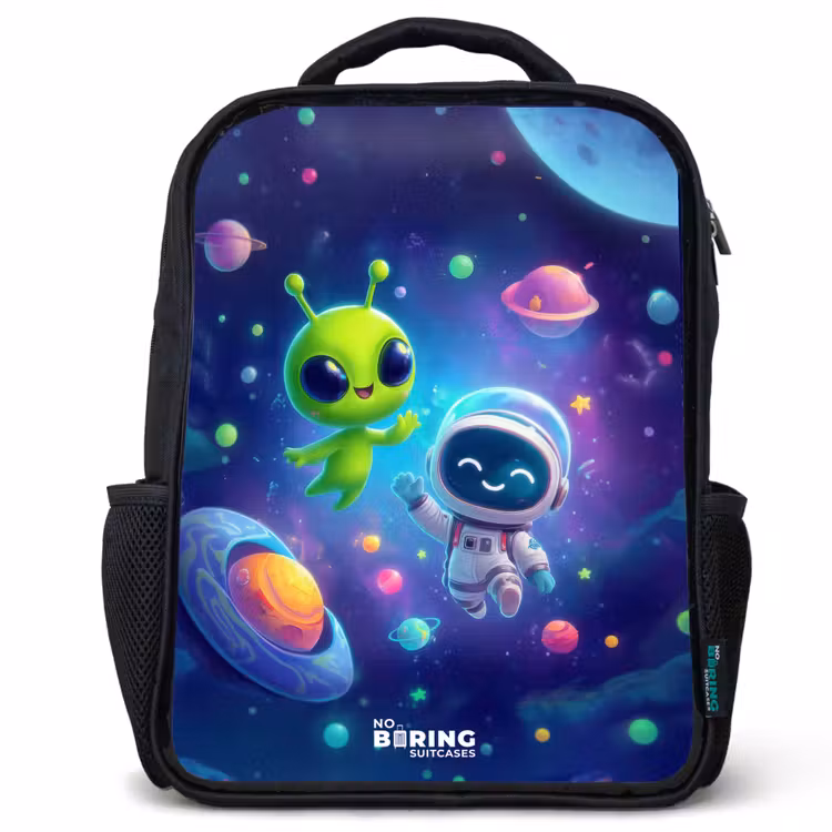 Kinderrucksack - Schwarz - Fröhliches Treffen im Weltraum — 1