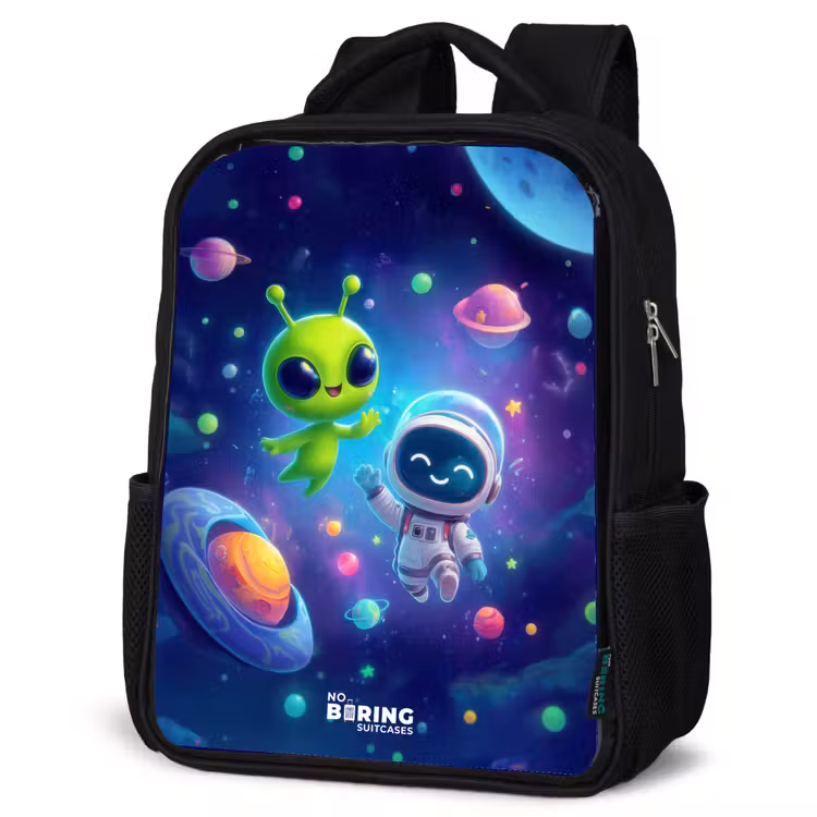 Kinderrucksack - Schwarz - Fröhliches Treffen im Weltraum — 4