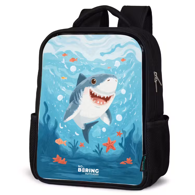 Kinderrucksack - Schwarz - Hai - Wasser - Meer — 4