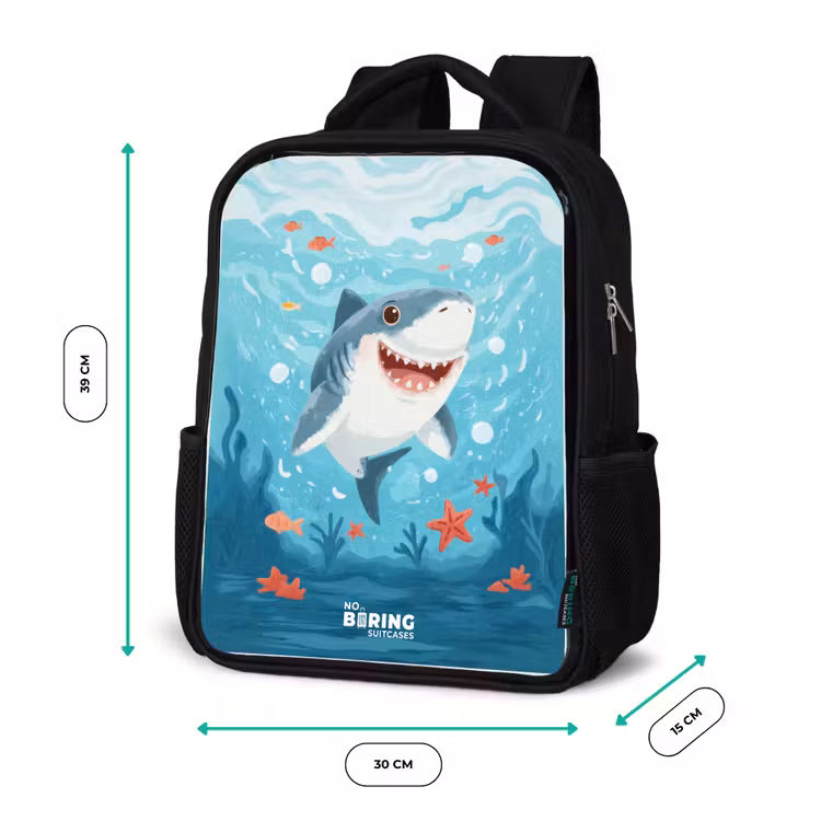 Kinderrucksack - Schwarz - Hai - Wasser - Meer — 6