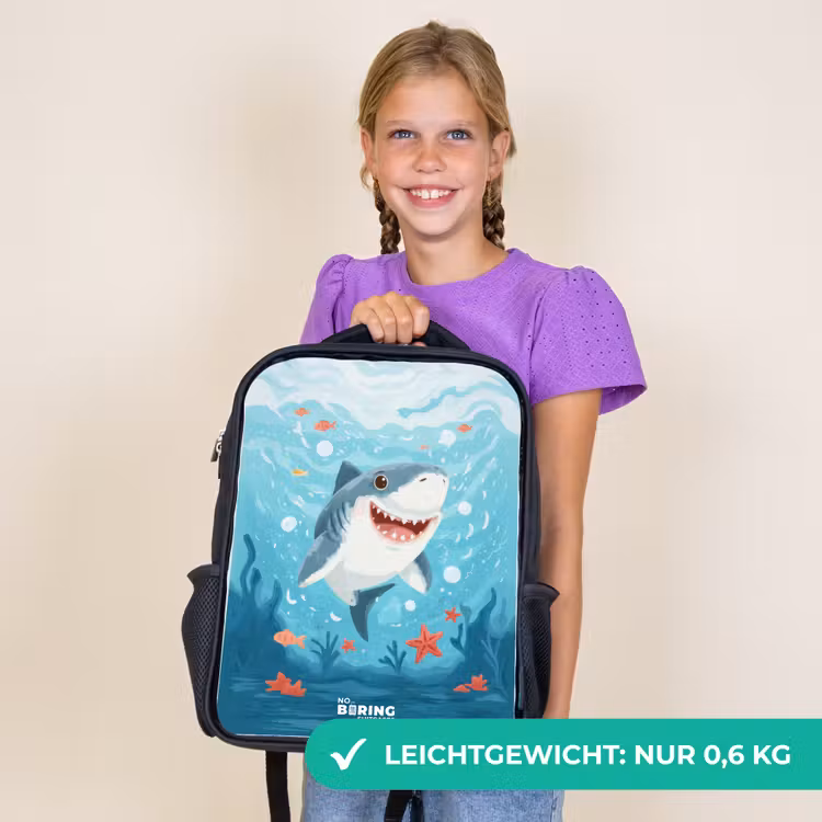 Kinderrucksack - Schwarz - Hai - Wasser - Meer — 7