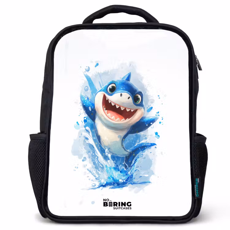 Kinderrucksack - Schwarz - Hai - Zähne - Wasser — 1