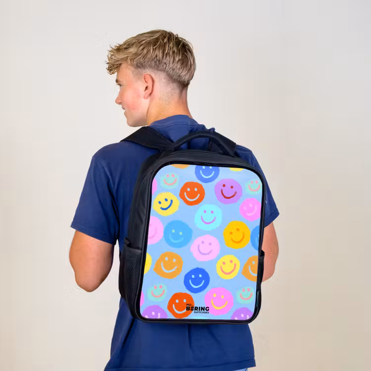 Kinderrucksack - Schwarz - Heiteres Muster von Smileys — 3