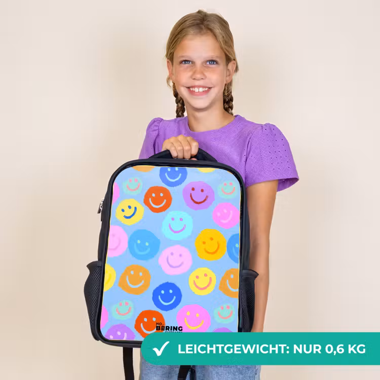 Kinderrucksack - Schwarz - Heiteres Muster von Smileys — 7