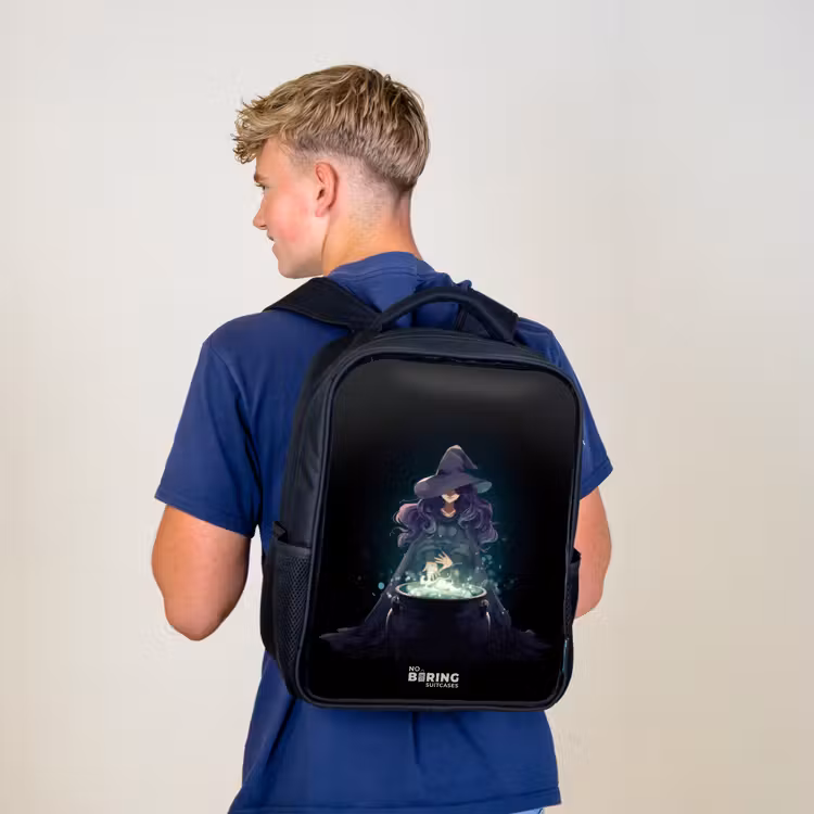 Kinderrucksack - Schwarz - Hexe - Kessel - Magie — 3