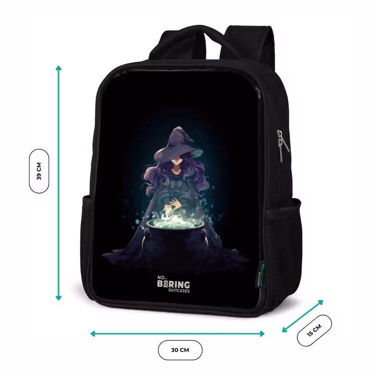 Kinderrucksack - Schwarz - Hexe - Kessel - Magie — 6