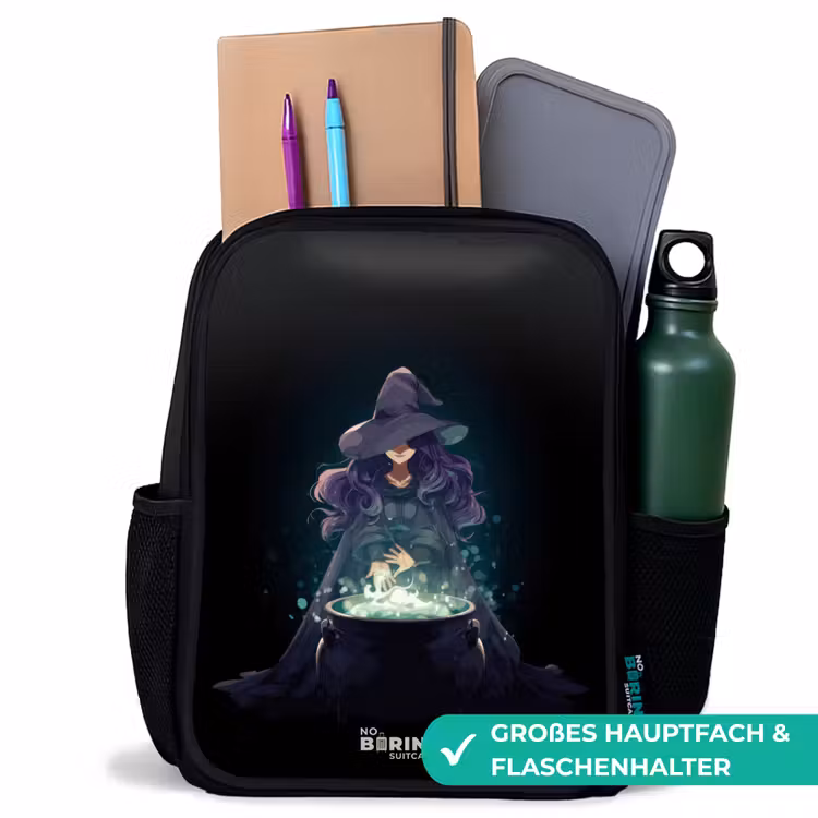 Kinderrucksack - Schwarz - Hexe - Kessel - Magie — 8