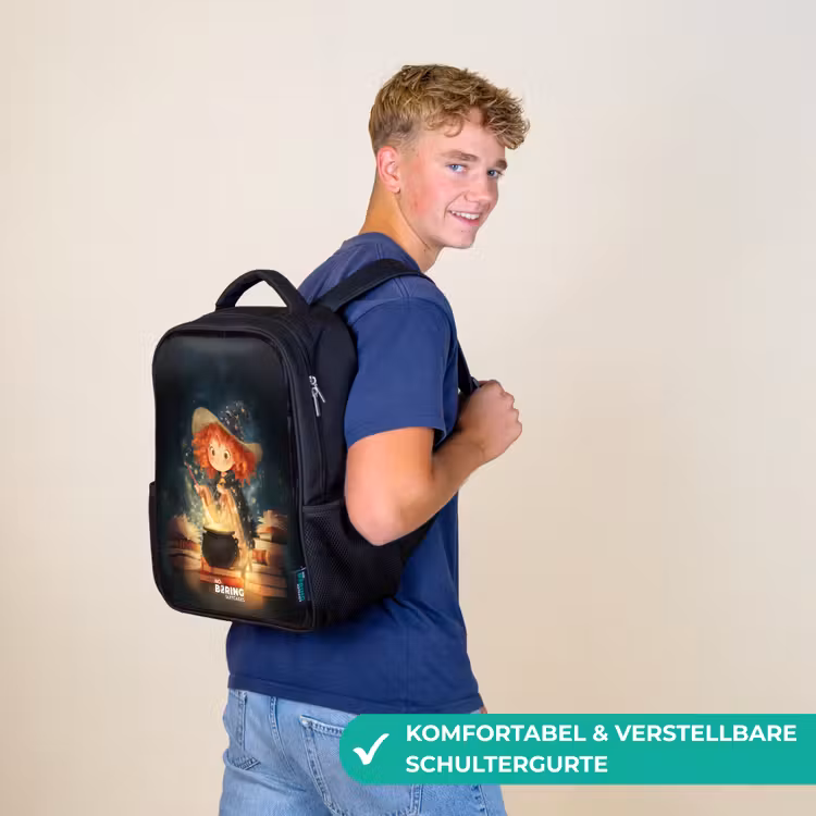 Kinderrucksack - Schwarz - Hexe mit funkelndem Trank — 9