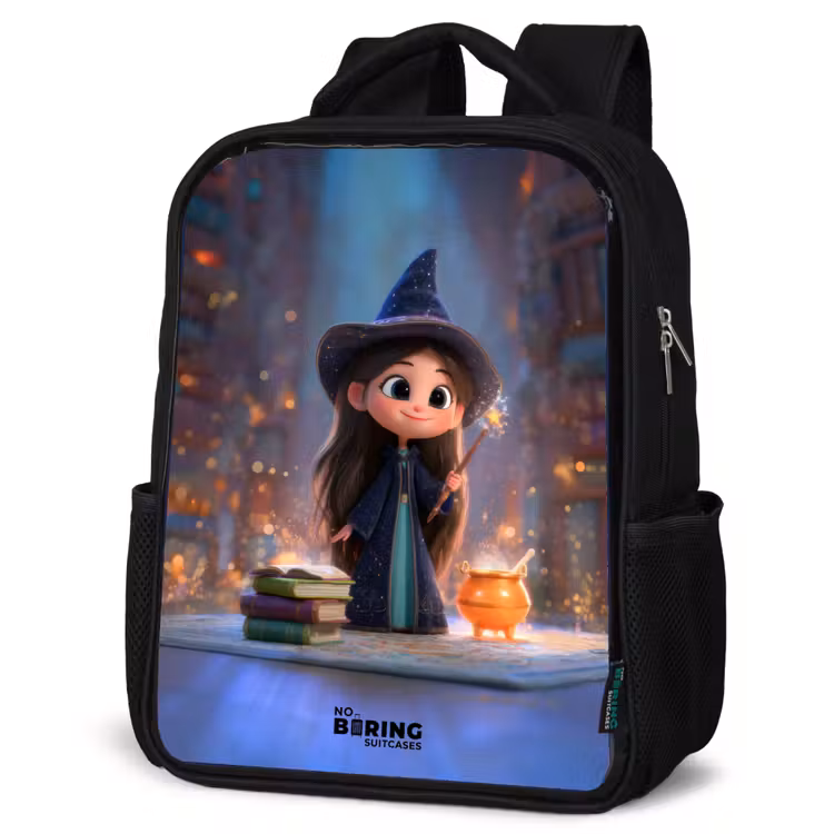 Kinderrucksack - Schwarz - Kleine Zauberin in der Bibliothek — 4