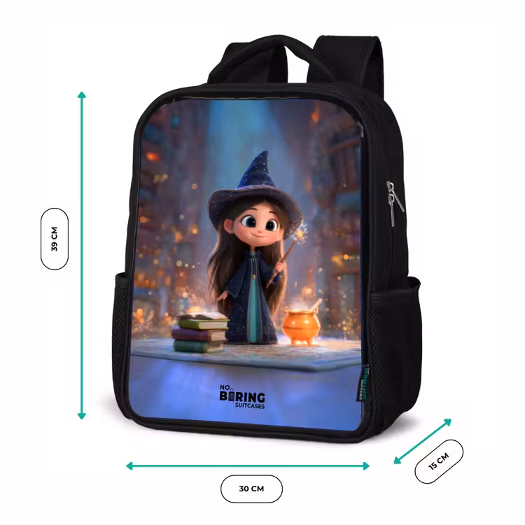 Kinderrucksack - Schwarz - Kleine Zauberin in der Bibliothek — 6