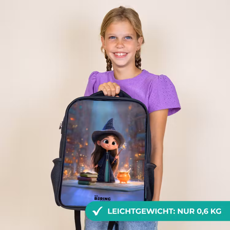 Kinderrucksack - Schwarz - Kleine Zauberin in der Bibliothek — 7