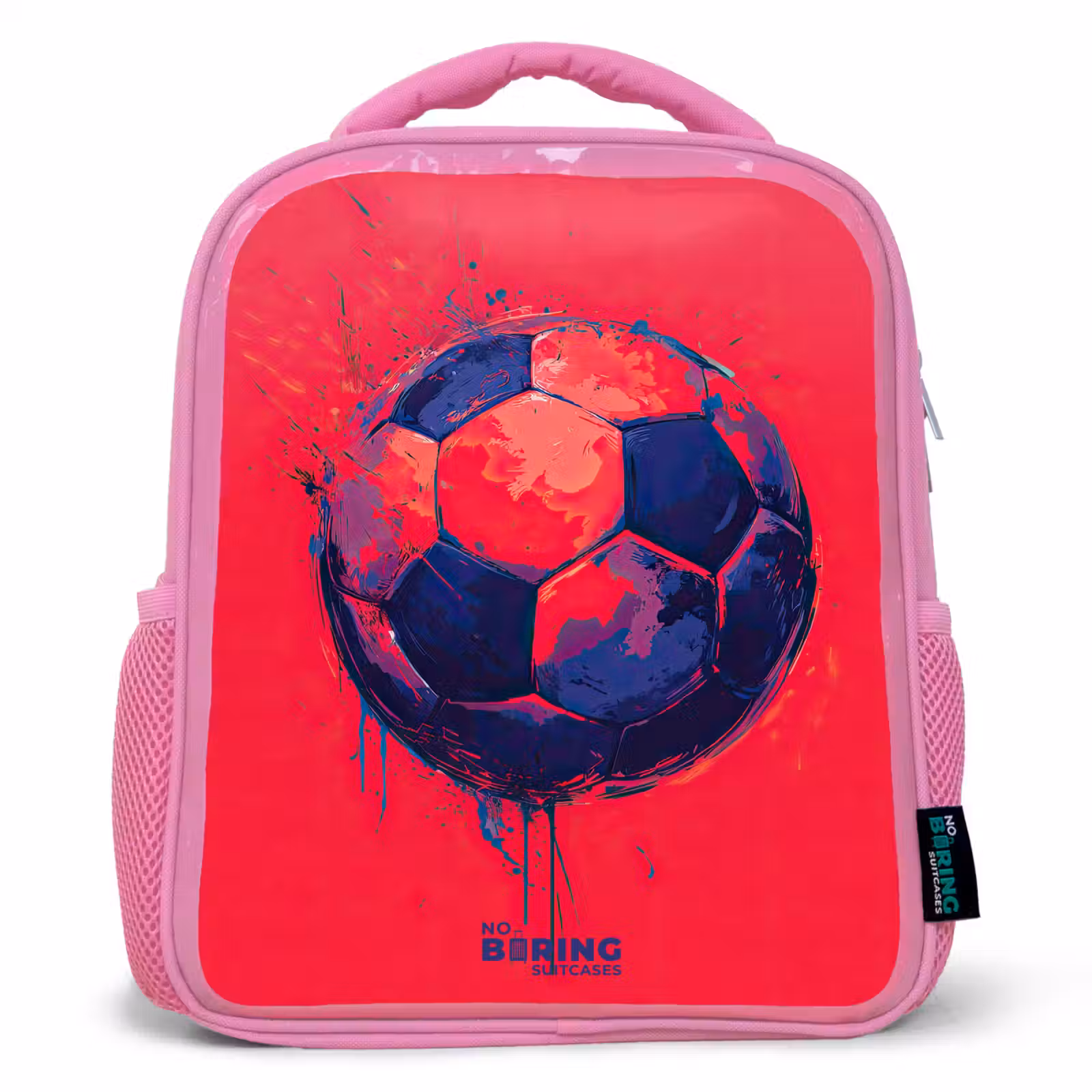 Kinderrucksack - Rosa - Fußball - Farbe - Blau - Rot — 1
