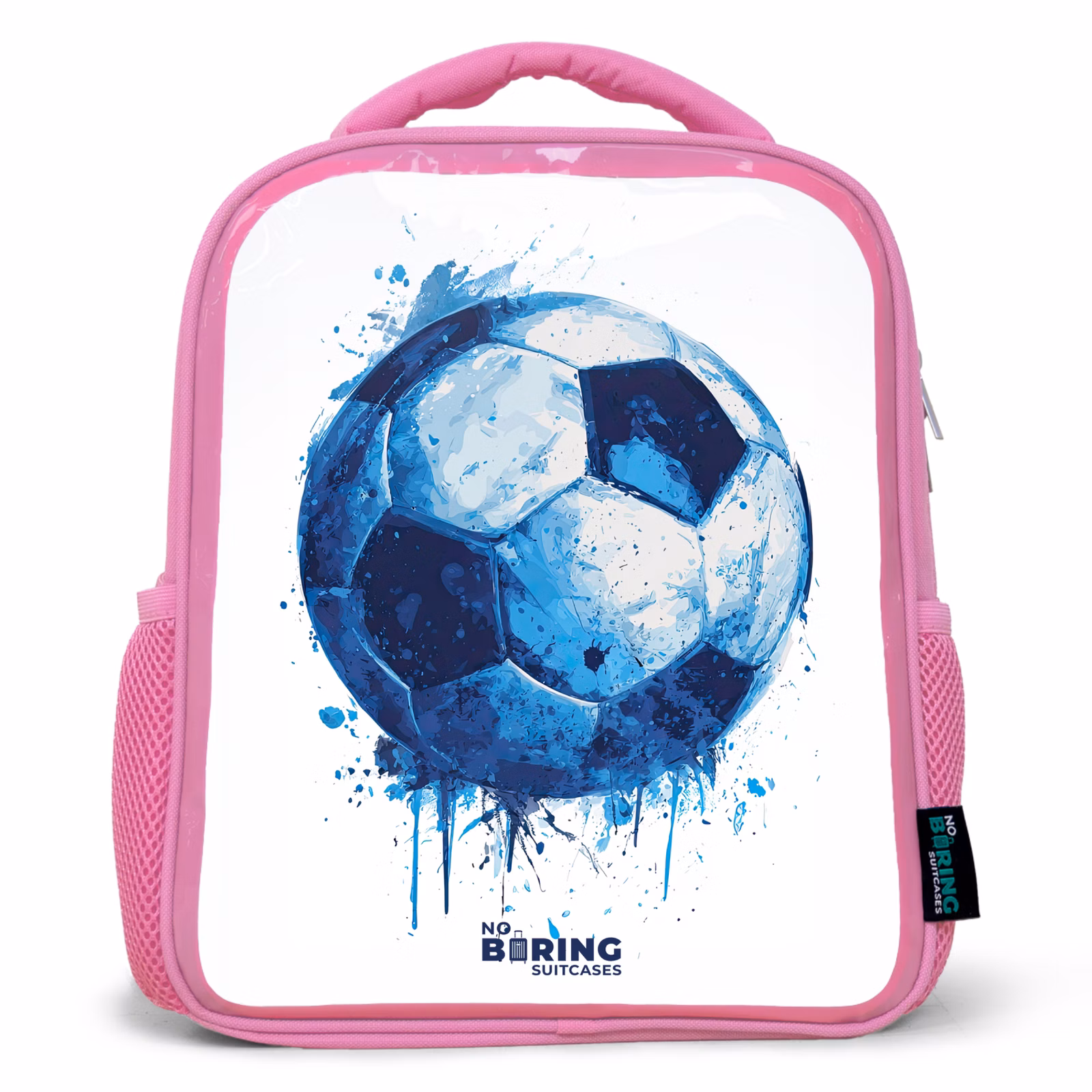 Kinderrucksack - Rosa - Fußball - Farbspritzer - Blau - Ball — 1