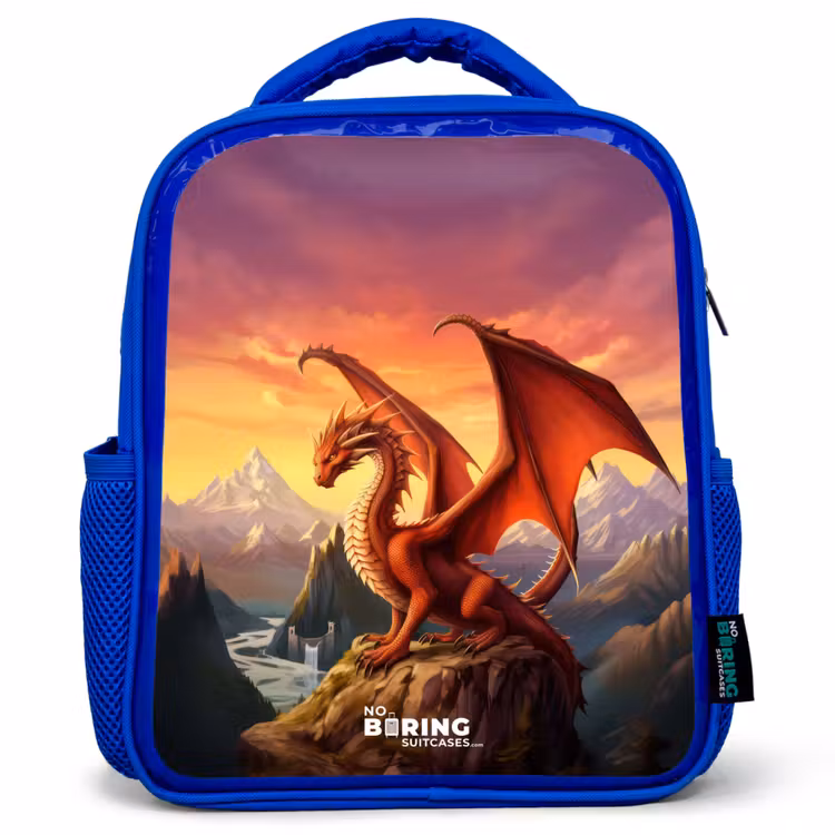 Kinderrucksack - Blau - Roter Riesendrache — 1