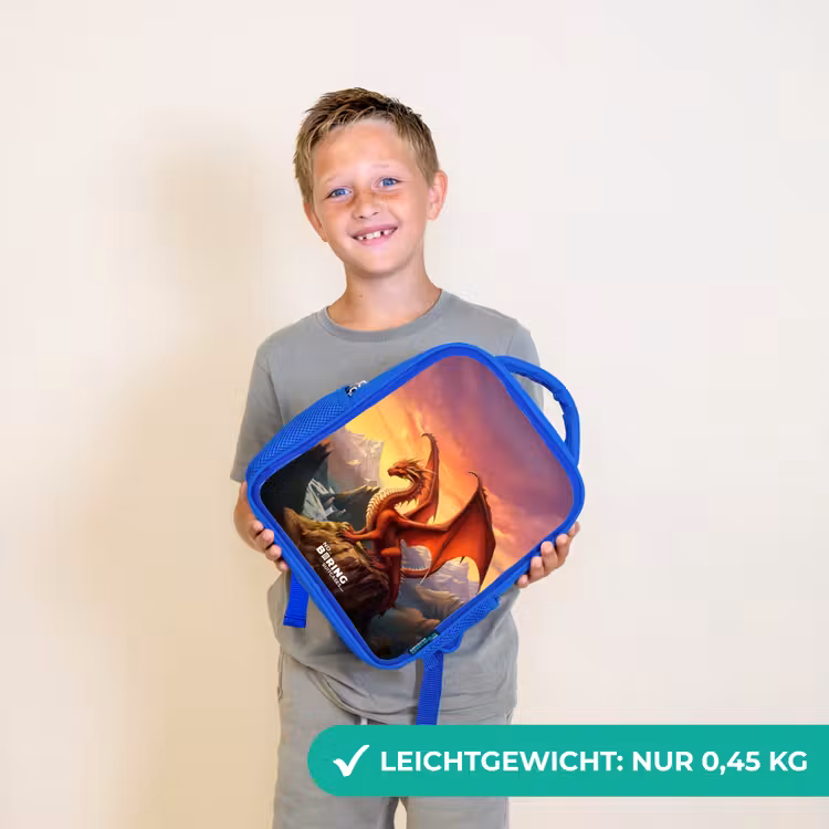 Kinderrucksack - Blau - Roter Riesendrache — 4
