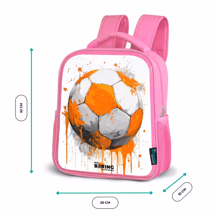 Kinderrucksack - Rosa - Fußball - Farbe - Orange — 2
