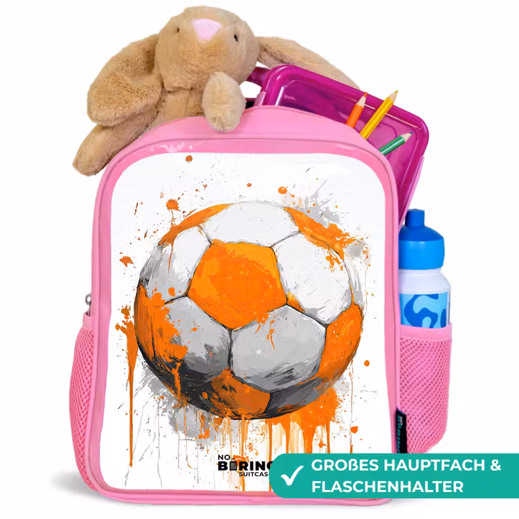 Kinderrucksack - Rosa - Fußball - Farbe - Orange — 3