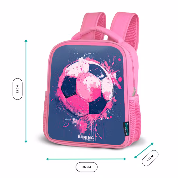 Kinderrucksack - Rosa - Fußball - Farbe - Rosa - Blau — 2