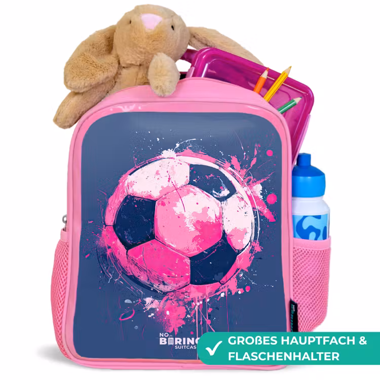 Kinderrucksack - Rosa - Fußball - Farbe - Rosa - Blau — 3