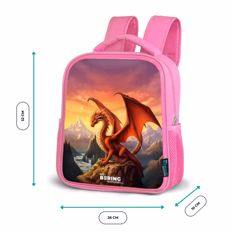 Kinderrucksack - Rosa - Roter Riesendrache — 2