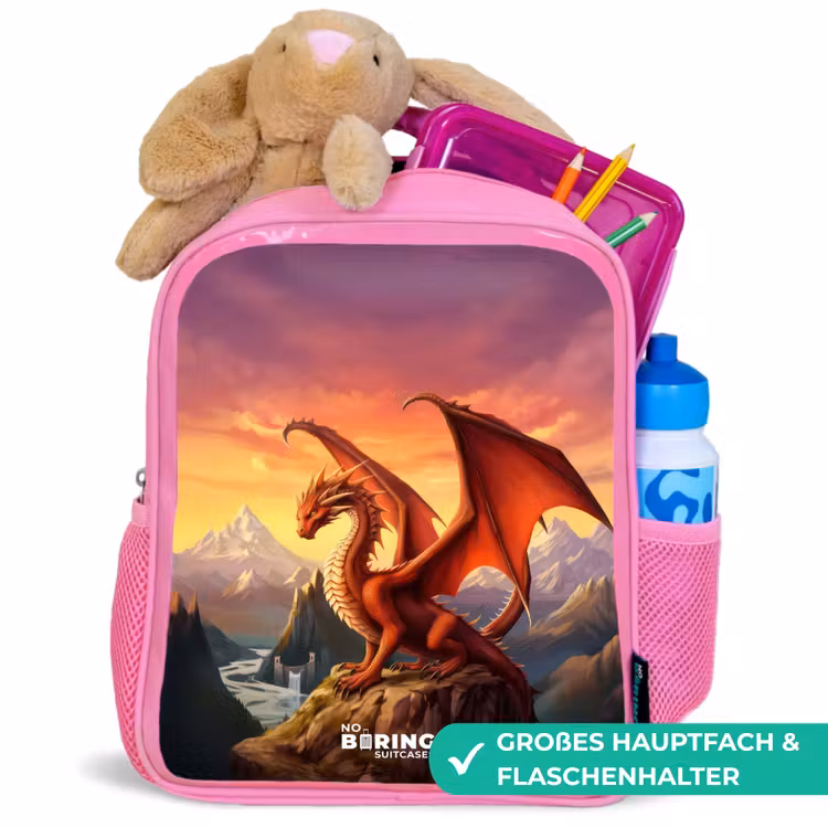 Kinderrucksack - Rosa - Roter Riesendrache — 3