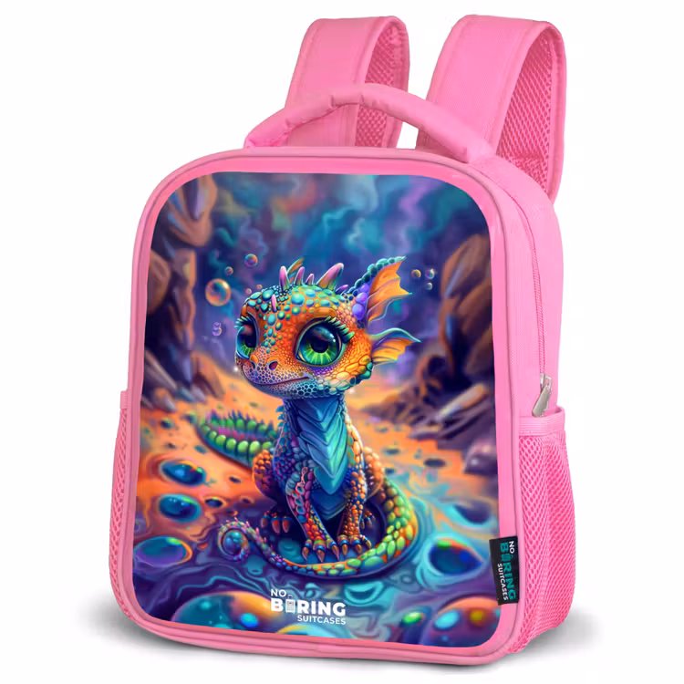 Kinderrucksack - Rosa - Verschnörkelter Saphir-Drache — 4