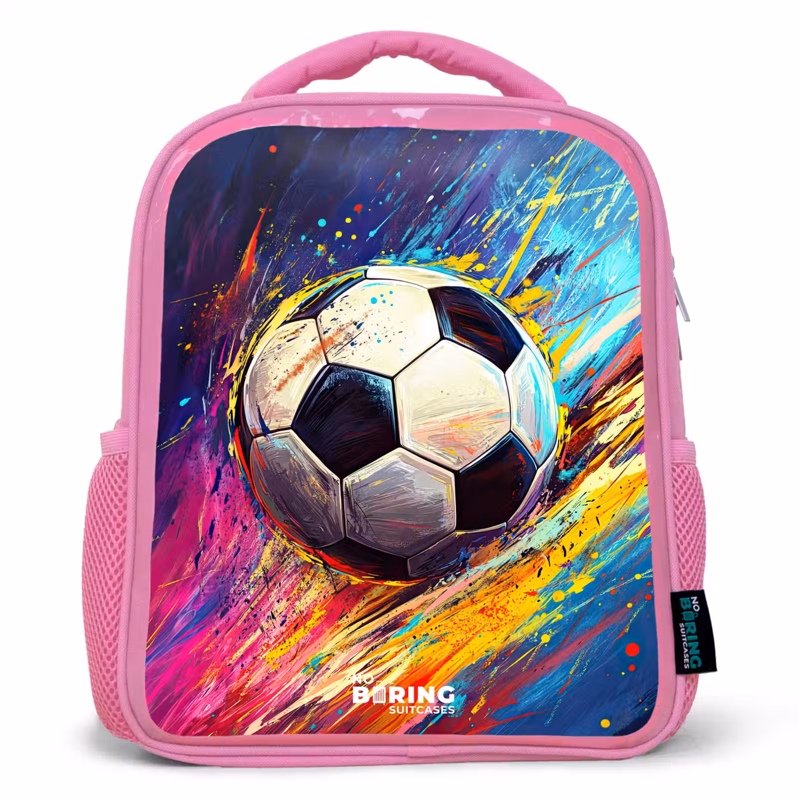 Kinderrucksack - Rosa - Neon - Fußball - Farbenfroh — 1