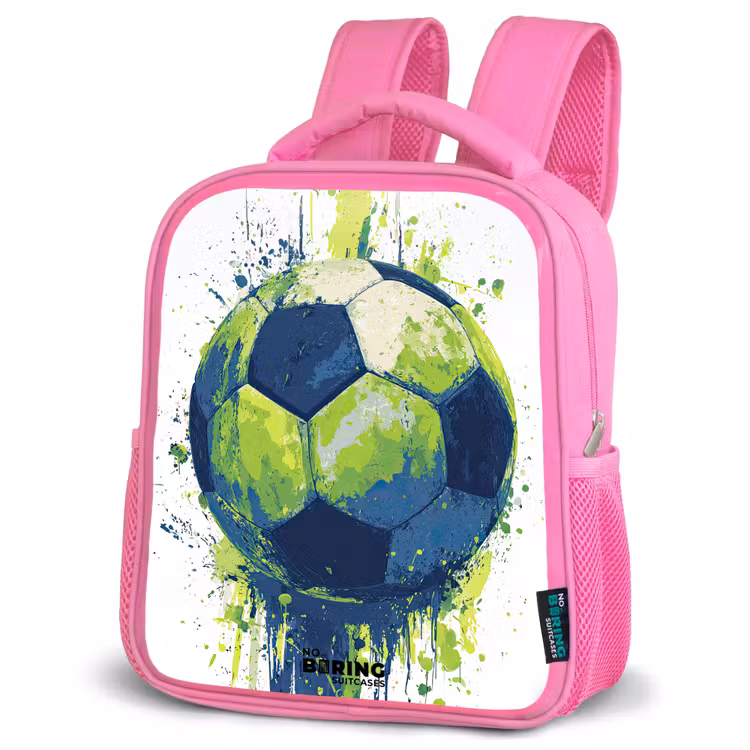 Kinderrucksack - Rosa - Fußball - Farbe - Grün - Blau — 4
