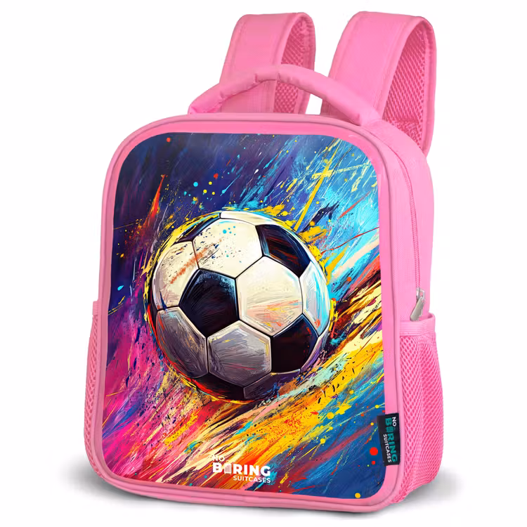 Kinderrucksack - Rosa - Neon - Fußball - Farbenfroh — 4