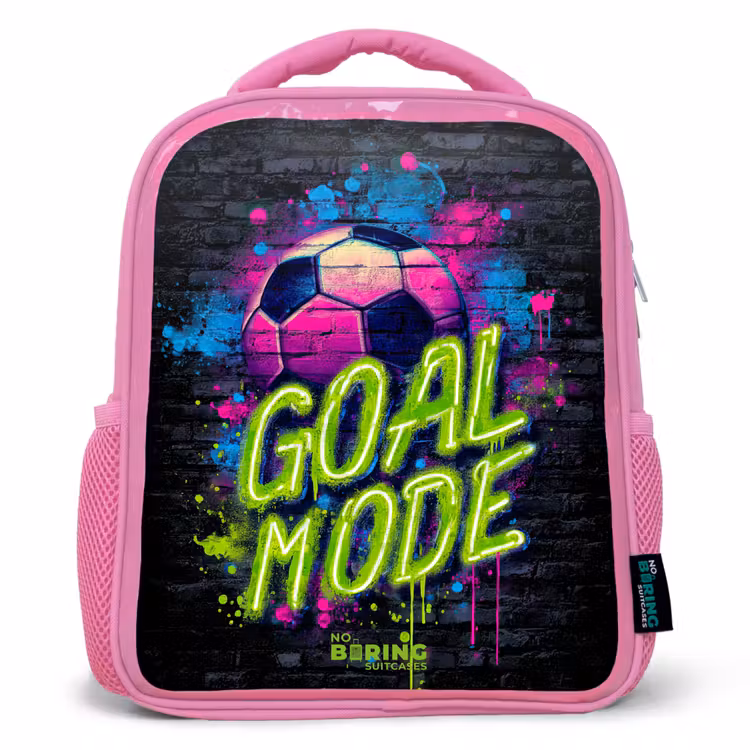 Kinderrucksack - Rosa - Neon - Graffiti - Fußball - Farbenfroh — 1