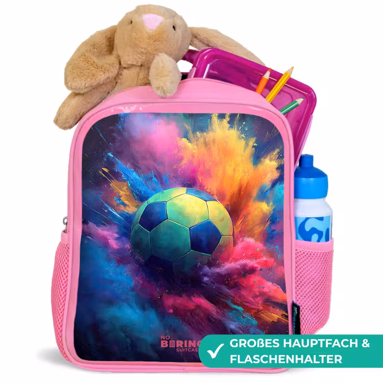 Kinderrucksack - Rosa - Neon - Kugel - Farbenfroh — 3