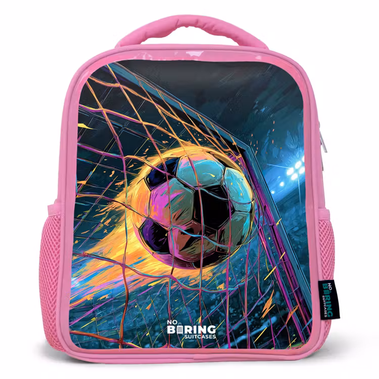 Kinderrucksack - Rosa - Neon - Netz - Fußball - Farbenfroh — 1