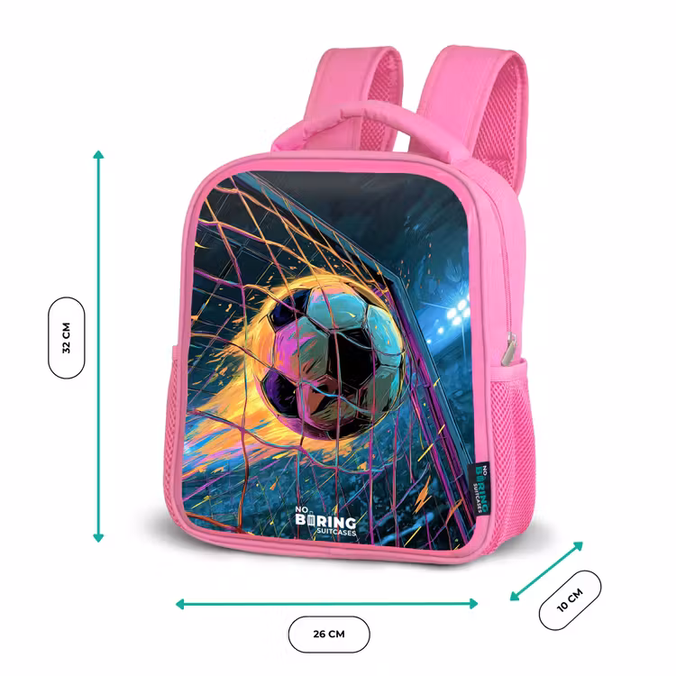Kinderrucksack - Rosa - Neon - Netz - Fußball - Farbenfroh — 2
