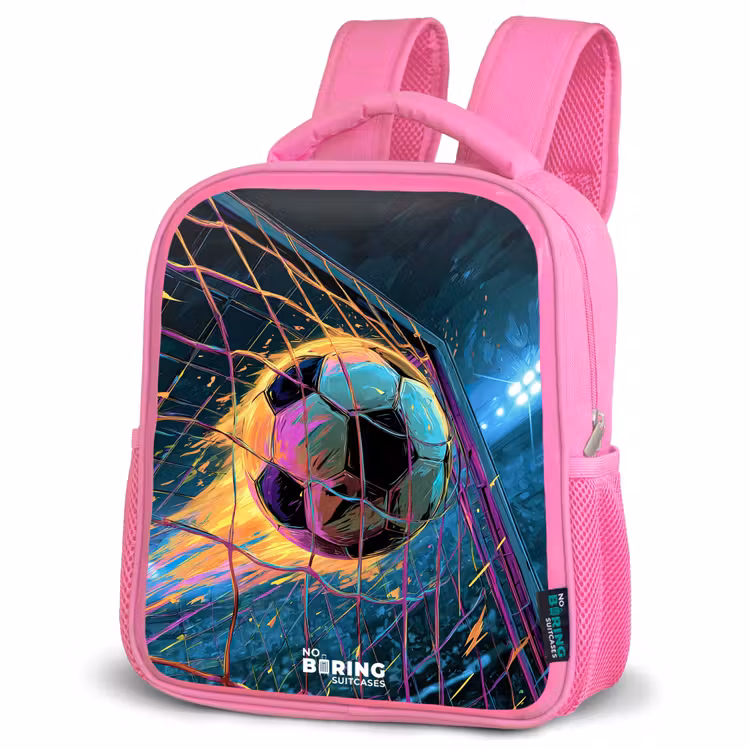Kinderrucksack - Rosa - Neon - Netz - Fußball - Farbenfroh — 4